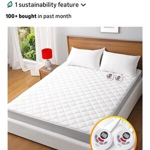 Premium White Quilted Electric Mattress Pad